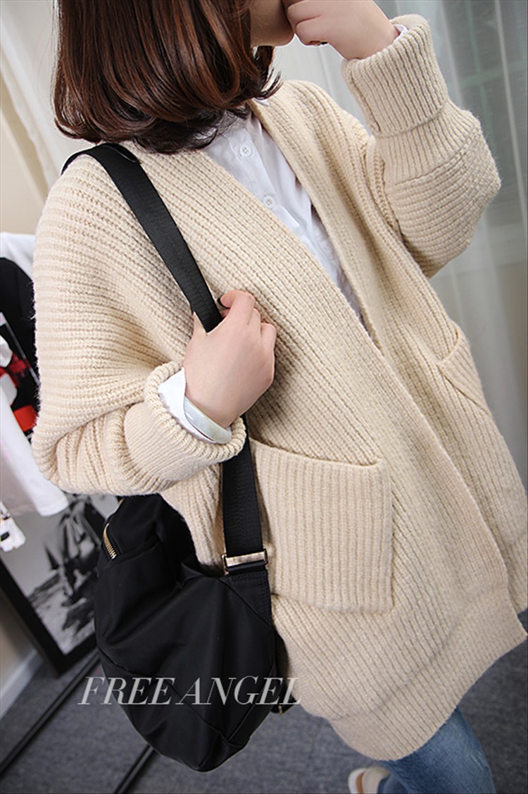 素扬针织衫女开衫毛衣外套打底衫女中长款小外套长袖5505 灰 色 S