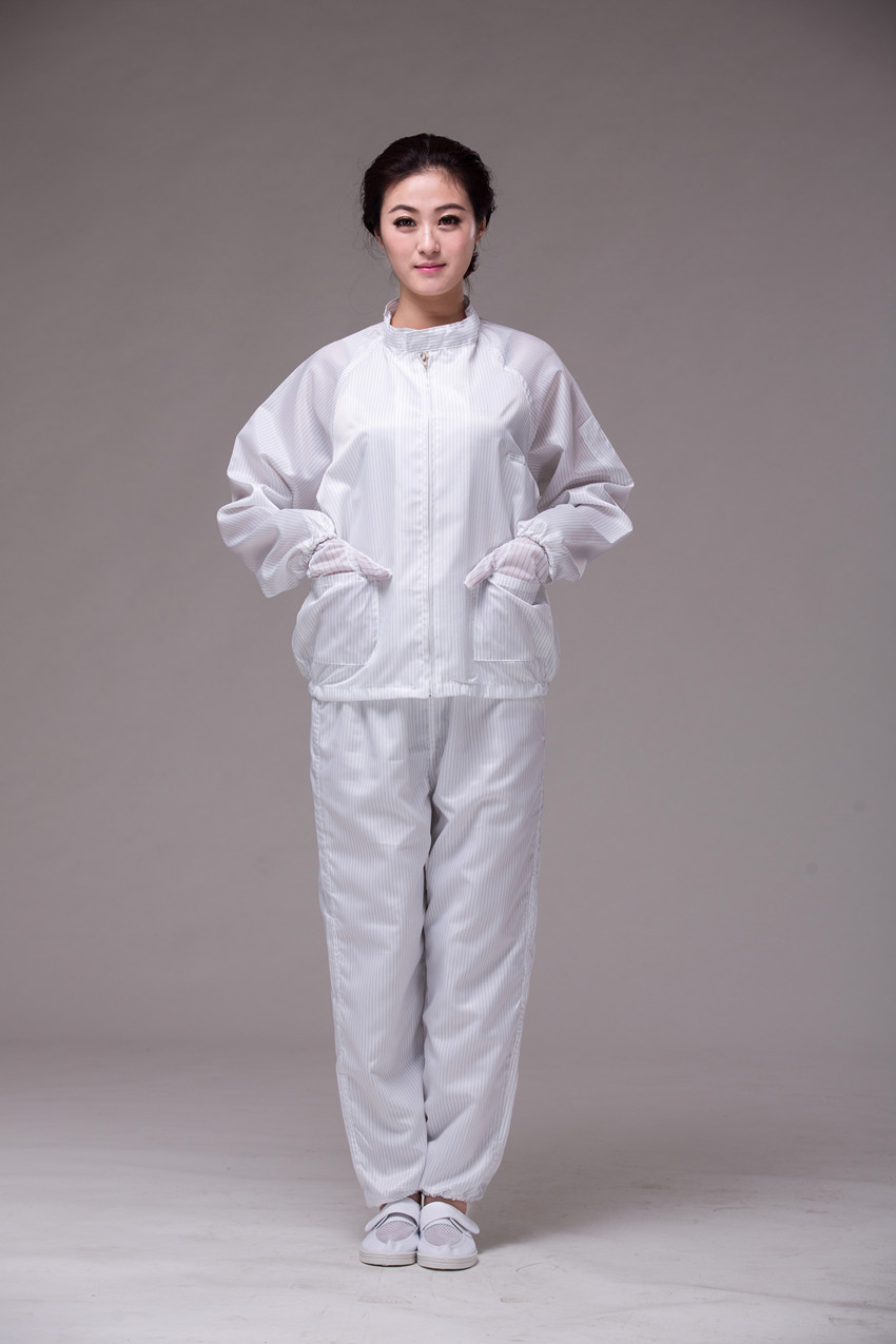 新款防静电分体服无尘洁净工作服防尘衣立领防静电夹克含裤食品无尘衣