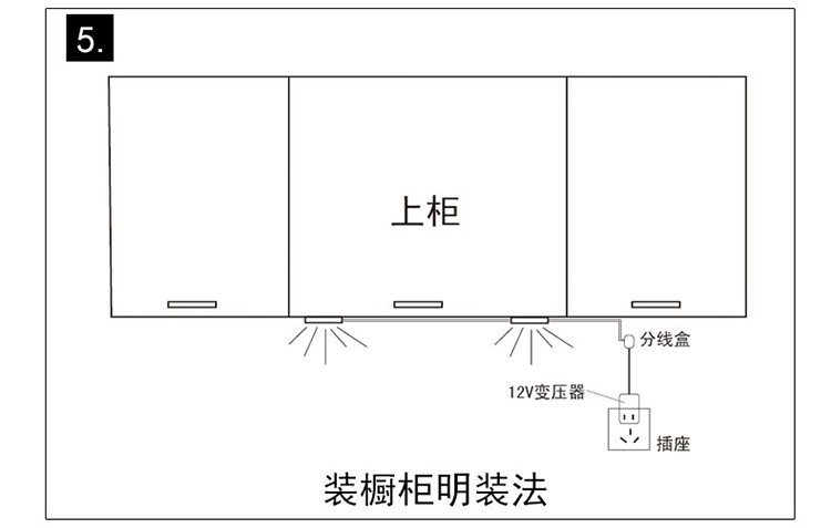 超薄led橱柜灯12v明装展柜射灯吊衣柜书柜酒柜内底厨房灯节能筒灯调光