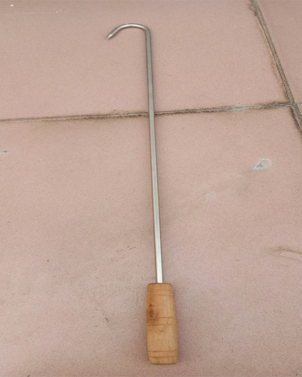 光迅 不锈钢拖猪钩拉猪钩 丁字钩手拉钩猪牛羊肉烤肉钩子 小号木柄