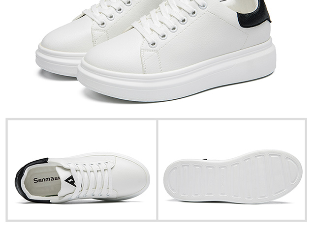 森马senma 休闲鞋女百搭韩版学生小白鞋厚底内增高低帮女鞋127315527
