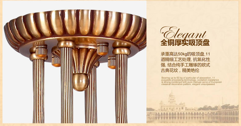 戴维亚定制 西班牙进口云石吊灯 欧式别墅客厅吊灯全铜餐厅灯美式吊灯 6头西班牙云石