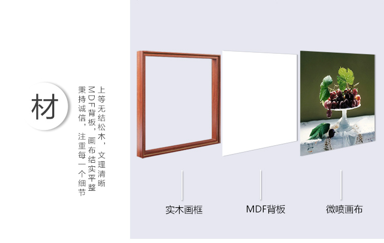 Timax油画有框画 餐厅装饰画欧式饭厅挂画超写实水果葡萄静物油画 简欧餐厅背景墙画 褐色 40*50cm