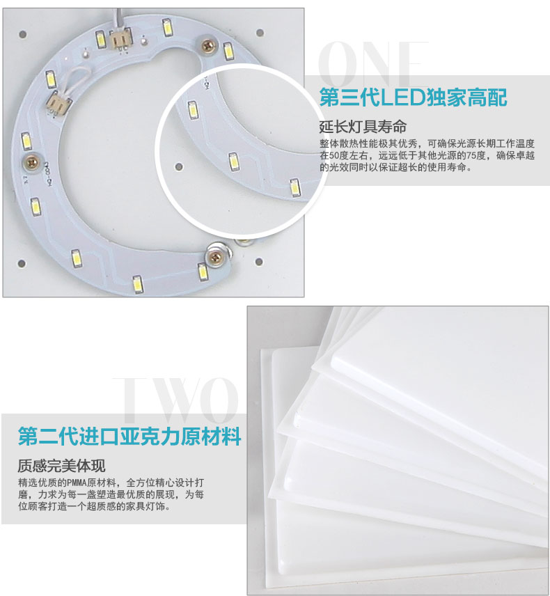 朗硕  LED吸顶灯方形现代简约时尚客厅灯卧室灯魔方 白色 九头 54w 升级调光送遥控器MA1147