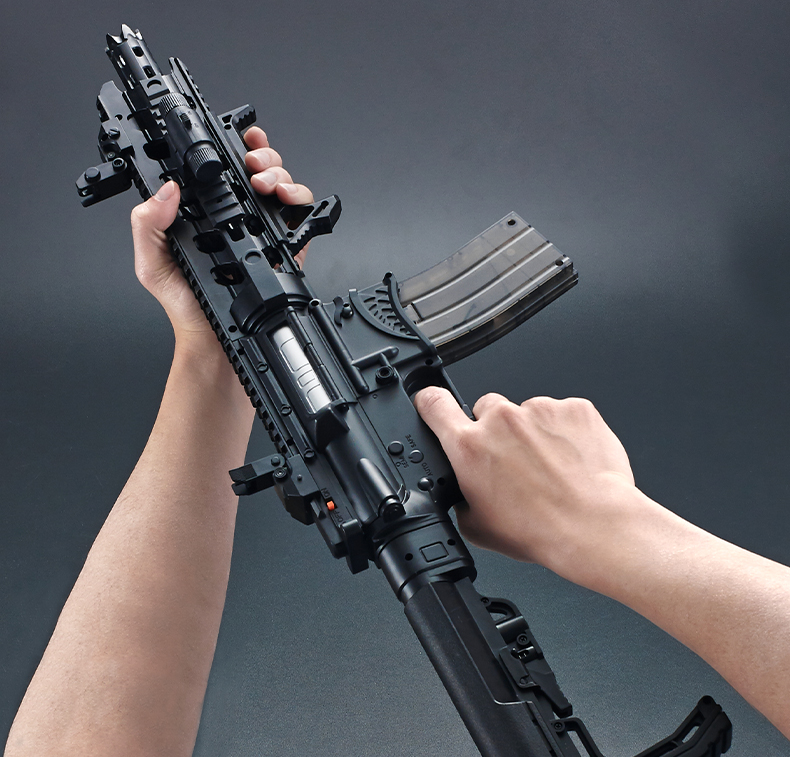 m4电动连发水弹枪手动可发射吸水晶子下供弹儿童男孩ar15玩具枪狙击抢