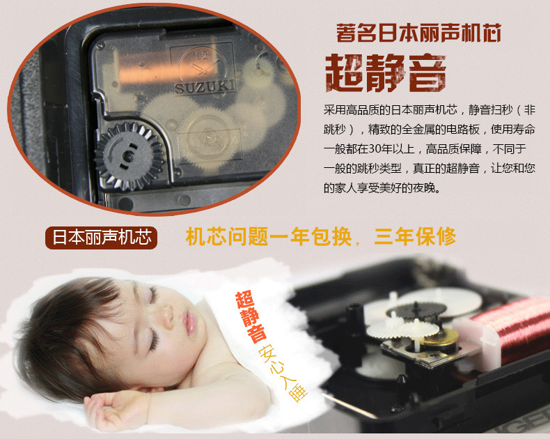 
                                                            屯奇居（TQJ）欧式纯铜壁挂钟客厅木头装饰挂表创意吉祥孔雀静音石英钟 图片色                