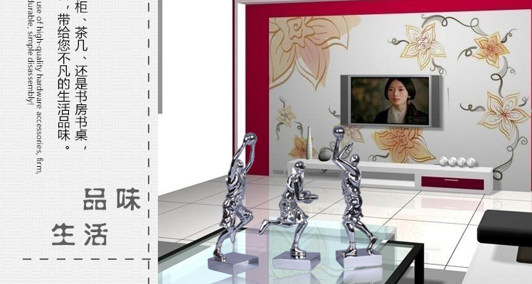 
                                        钜跃 现代简约创意抽象篮球运动员人物雕塑摆件家居软装饰品摆设艺术品生日礼物毕业礼物 铜色一套                