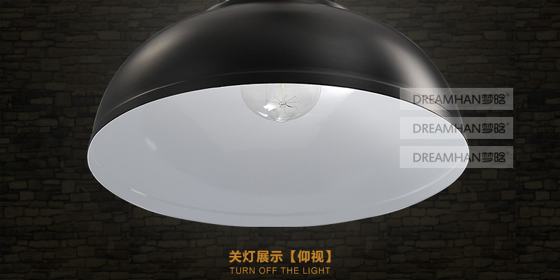 梦晗灯具 欧式复古铁艺餐厅楼梯过道灯饭厅吧台咖啡厅 酒吧吊灯 客厅卧室吊灯Q8026 黑色配爱迪生灯泡