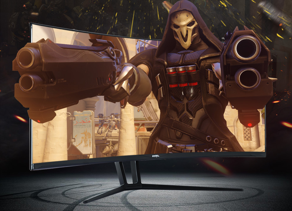 电竞曲面2k显示器游戏家用商用大屏电脑主机显示器 35英寸 200hz 2k屏