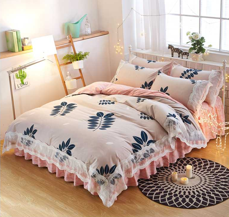 单被花边公主被子四件套被单豹纹碎花天鹅绒清棉被套短毛绒提花毛绒