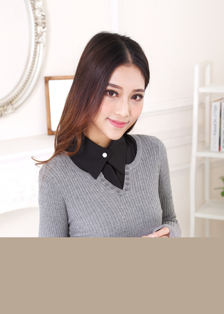 萤月丽织2016韩范长袖白衬衫女春装含棉尖领打底衬衣女打底衫BL 白色 L