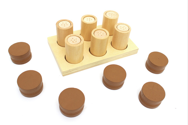 嗅觉筒嗅觉瓶嗅觉桶蒙台蒙特梭利蒙氏感官教具专业版幼儿园早教国际版