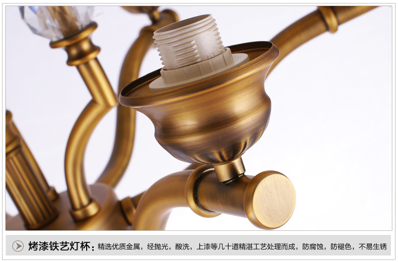 美式吊灯餐厅客厅吊灯 现代卧室吊灯 简约仿铜欧式吊灯 0269-6