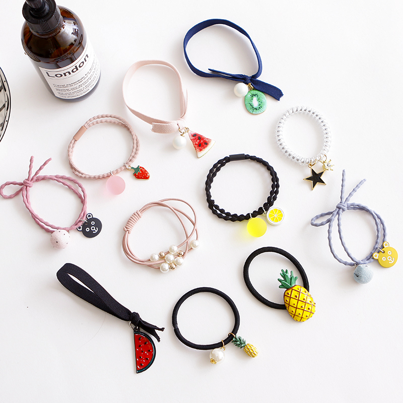 发饰发圈头绳发带扎头发橡皮筋发箍皮套头饰发夹发绳发卡 粉色皮筋