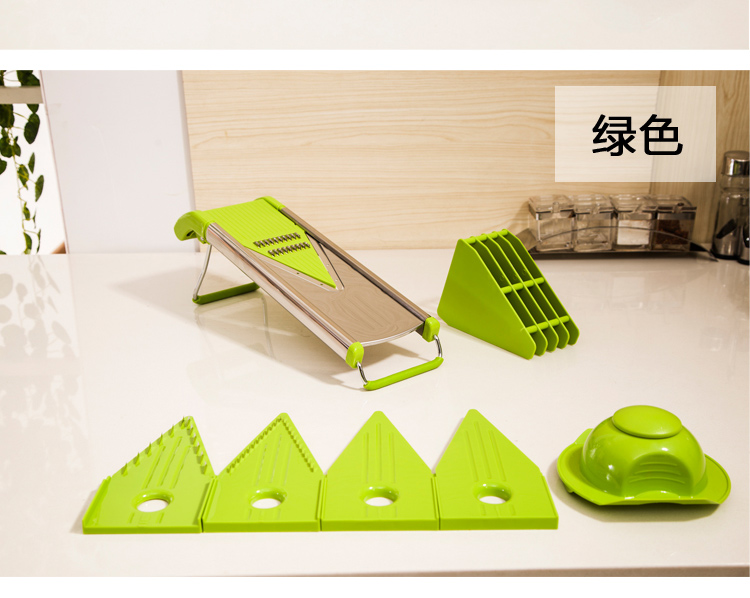 达派屋DAPAI HOME 304不锈钢厨房多功能刀切菜器 土豆丝切丝器 刨丝器 黄瓜切片 黑色
