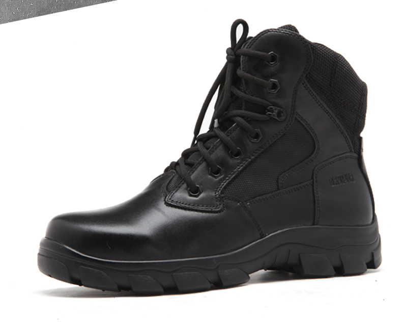 3513巡洋舰男款系带户外时尚休闲保暖防滑军警羊毛保暖靴9558(黑色单