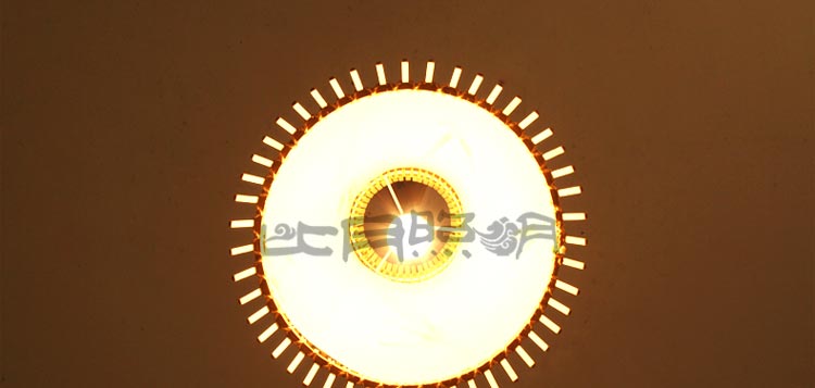 比月日式吊灯客厅复式楼梯餐厅阳台过道木质竹编灯具创意餐厅吊灯具3239 白色50cm 64cm