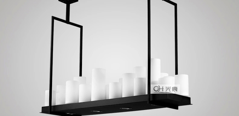 梦晗灯具北欧美式乡村吊灯 中式创意LED烛台云石复古餐厅工业控吊灯8001 95cm*36cm送5Wled