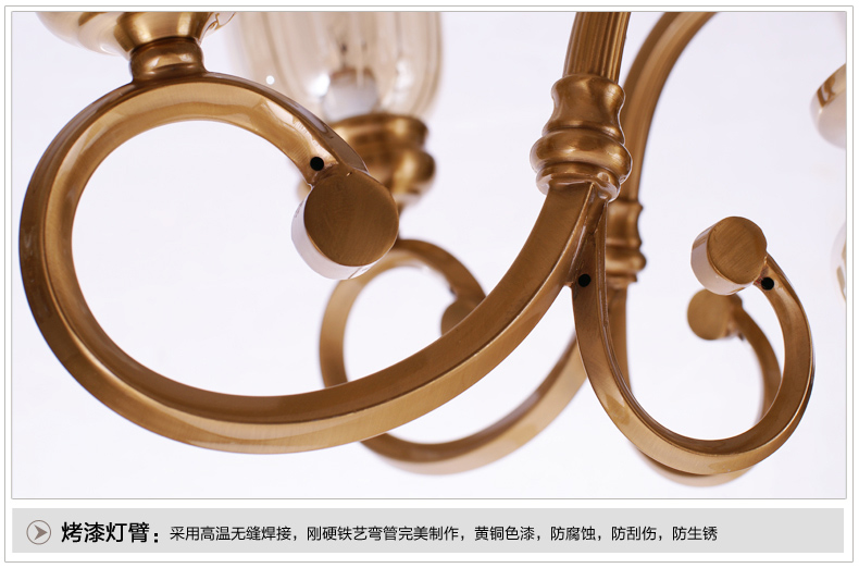 美式吊灯餐厅客厅吊灯 现代卧室吊灯 简约仿铜欧式吊灯 0260-8