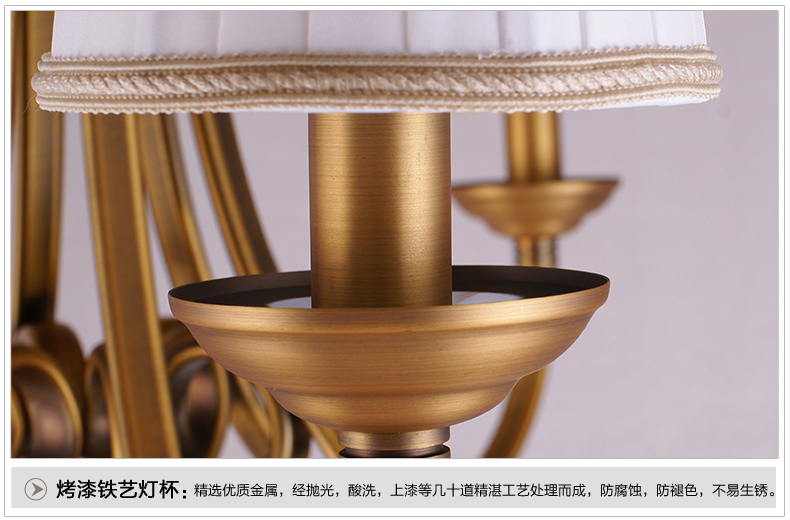 美式吊灯餐厅客厅吊灯 现代卧室吊灯 简约仿铜欧式吊灯 0237-8