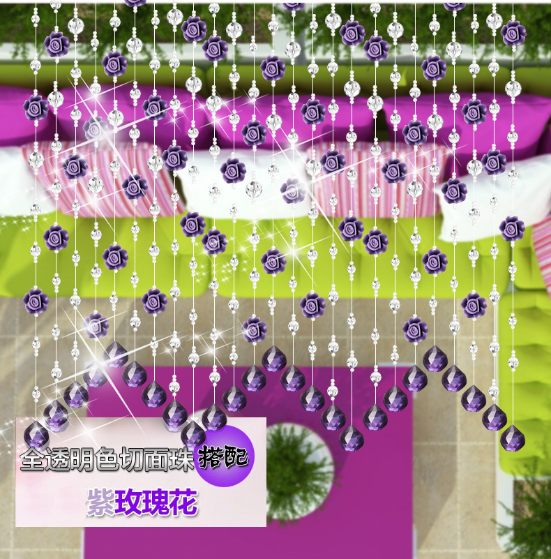 
                                                            昌辉（Changhui） 昌辉水晶珠帘门帘客厅帘子门帘隔断客厅卧室隔断浪漫玫瑰窗帘玫瑰 其他 定做一米一条拍前联系客服                