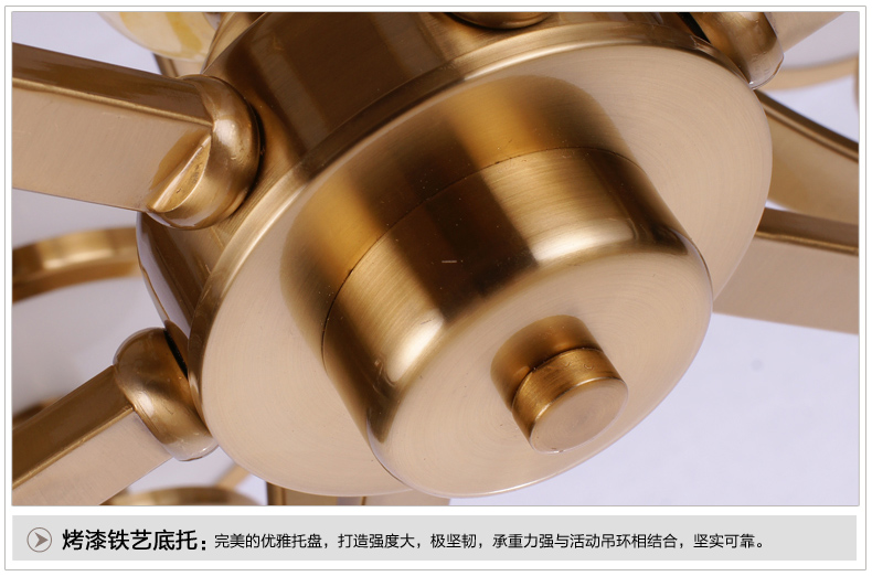 美式吊灯餐厅客厅吊灯 现代卧室吊灯 简约仿铜欧式吊灯 0255-6