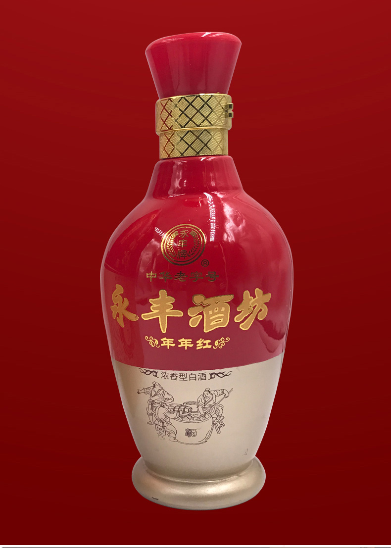 永丰牌北京二锅头年年红38度浓香型白酒 500ml*6瓶整箱