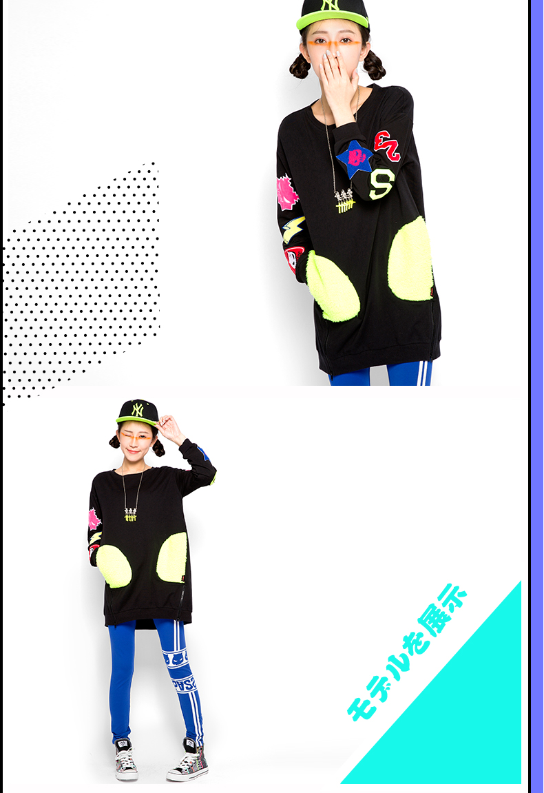 PASS女装秋冬新款 长袖撞色短款连衣裙6532411095 黑色 M