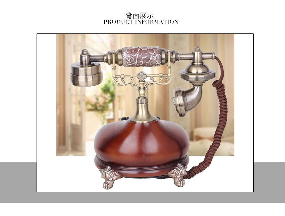 
                                        艾蒂斯 家庭时尚创意来电显示仿古电话机座机复古欧式老式古典电话 8610按键款                