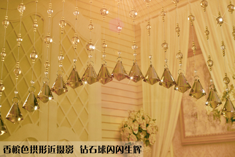 
                                                                                昌辉（Changhui） 昌辉水晶珠帘门帘隔断成品风水帘玄关房门客厅挂帘子隔断卧室装饰帘 其他 20条拱型_适合宽0.5-1米                