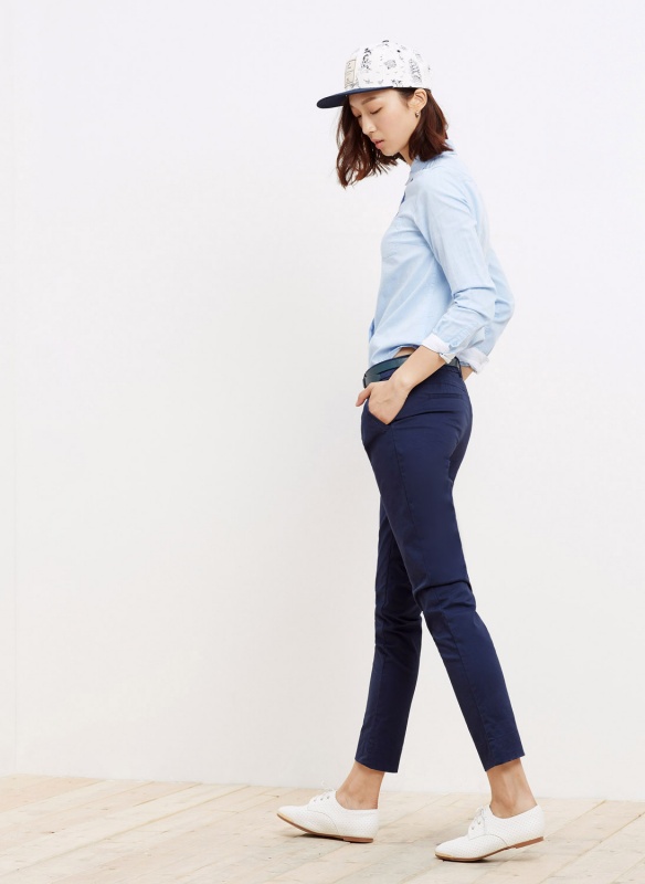 美特斯邦威女装牛津纺多方案长袖衬衫223627 绿色组 170/92A