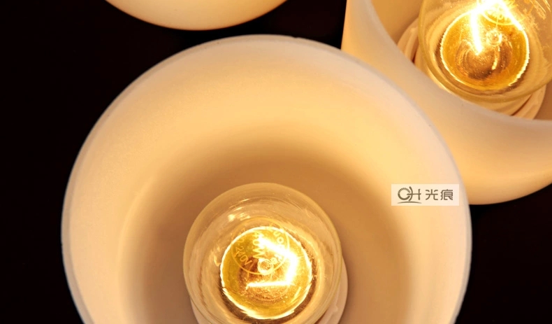 梦晗灯具北欧美式乡村吊灯 中式创意LED烛台云石复古餐厅工业控吊灯8001 95cm*36cm送5Wled