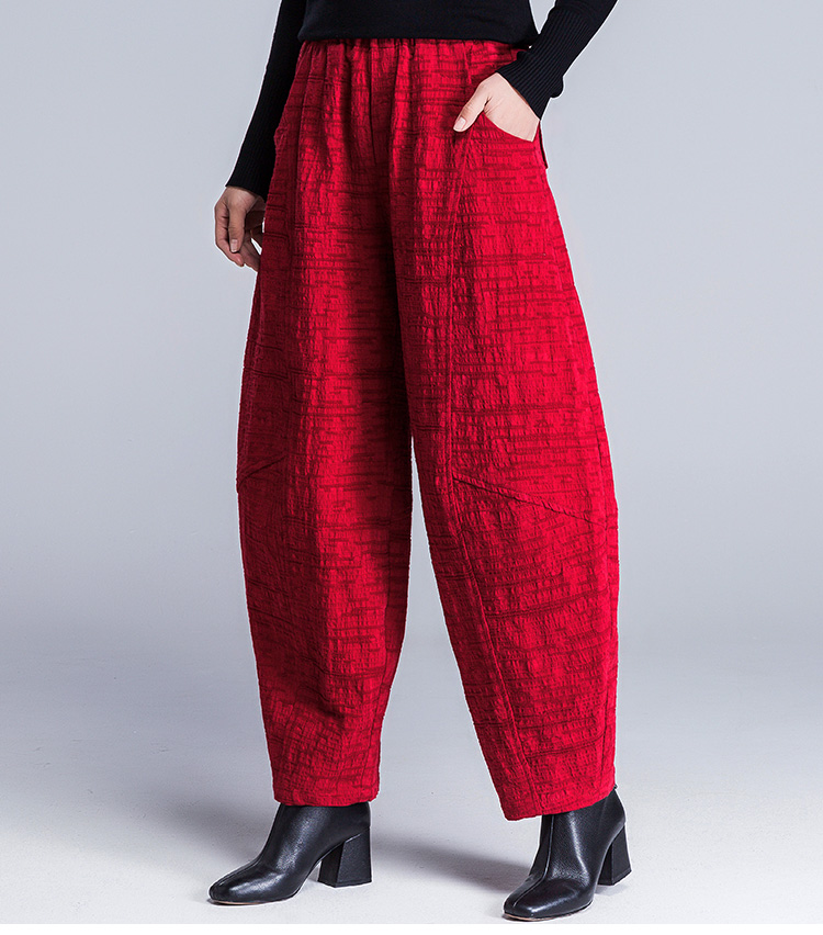 布琳达2019春秋新款原创文艺大灯笼裤女松紧腰休闲裤民族风宽松显瘦