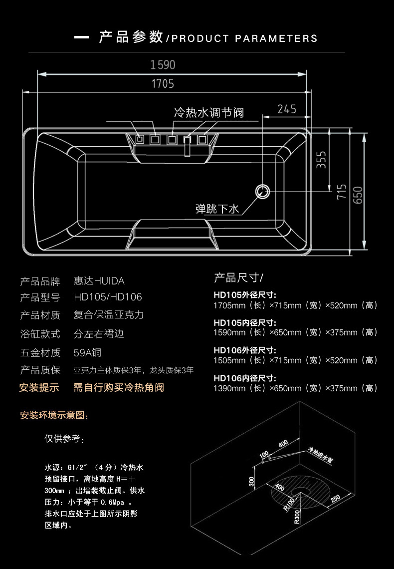 浴缸预留下水口与墙距图片