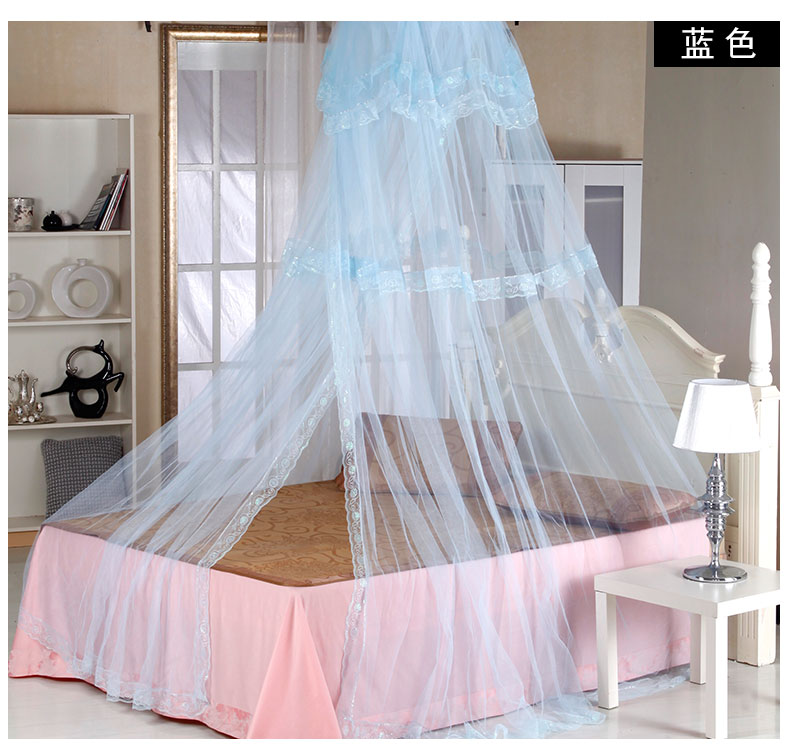 美兰丝琪家纺 蚊帐夏 圆顶吊顶式蚊帐D-1118 粉红色  1.5m/1.8m床通用