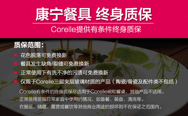 美国进口康宁餐具套装欧洲香草20-LV 20-EC 20-RS 20-EH 碗盘套装 玫瑰 22-RS