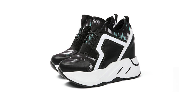 沃瑞特厚底内增高女鞋坡跟超高跟震地王休闲运动2018春季新款韩版松糕