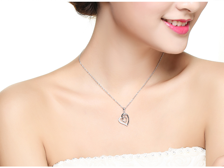 沉鱼落雁925银项链女韩版时尚吊坠锁骨链学生简约毛衣链银饰品刻字