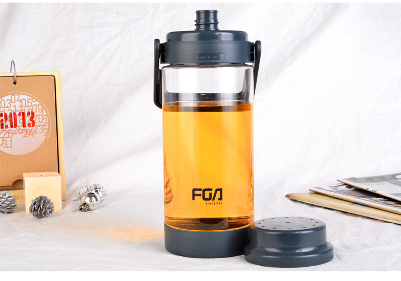 
                                        富光太空杯 运动水壶 塑料水杯 FS1075-1500大容量密封防漏便携水壶 灰色1500ml                