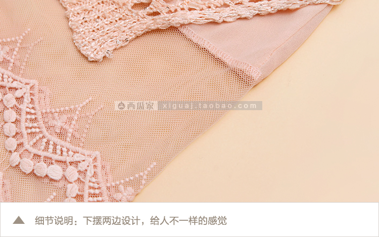 殴淼 2015春装新款韩版女圆领假两件亮片蕾丝打底针织衫爱心毛衣 米白色. 单一码.