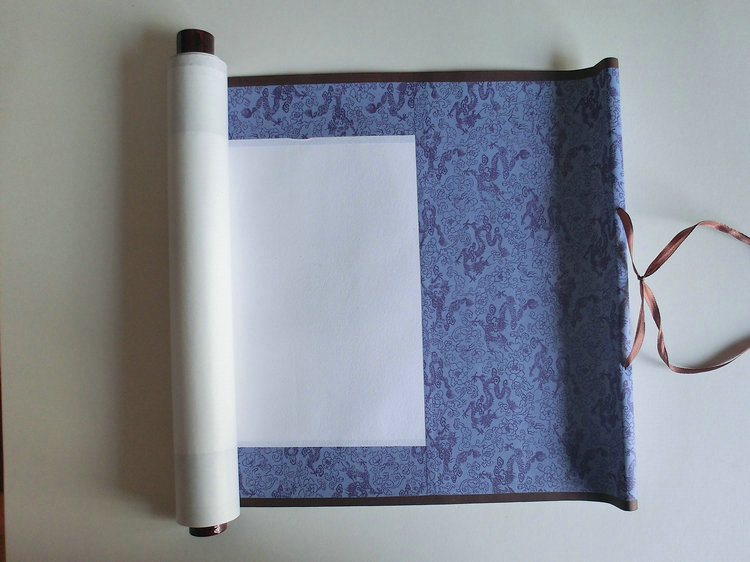 人气空白画轴仿绫纸迷你小卷轴宣纸书法国画小轴立轴挂轴横幅竖轴sn