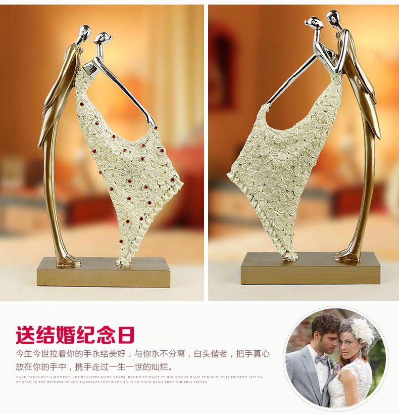 
                                        欣润 雕塑人物摆件电视柜客厅装饰品落地小工艺品纪念日创意定制 玫瑰粉  YS-Y001                