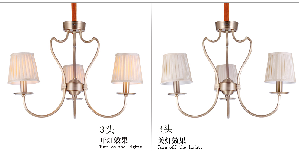 
                                        科锐达 美式乡村吊灯 欧式铁艺灯具 简约客厅创意 卧室餐厅田园灯饰 美式吊灯 6头                