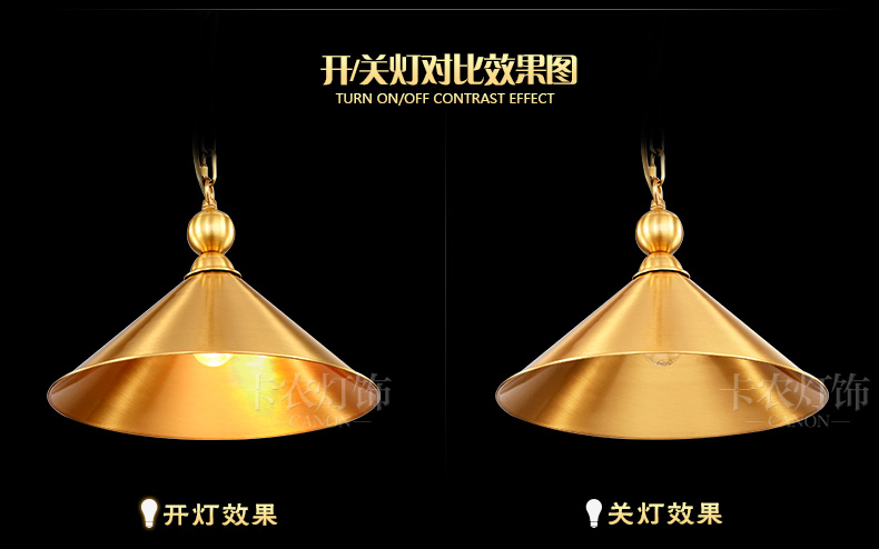 卡农灯饰全铜吊灯过道玄关吊灯吧台吊灯餐厅灯美式吊灯简约 全铜小吊灯
