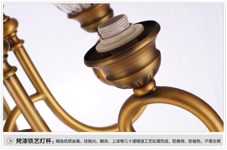 美式吊灯餐厅客厅吊灯 现代卧室吊灯 简约仿铜欧式吊灯 0270-3