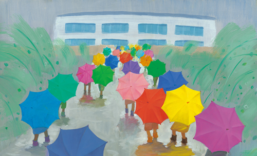 黄雨伞硬壳精装绘本图画书无字书附音乐cd帕帕拉拉成长接力适合3岁4岁