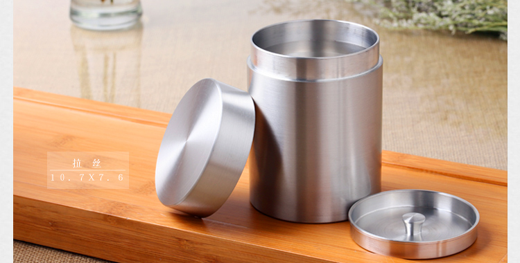 品茶忆友 锡制茶叶罐  精美锡器工艺品 锡罐茶叶罐存茶罐 锡制密封罐 拉丝罐