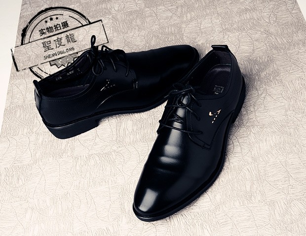 圣度龙西服皮鞋男工作黑色韩版潮流结婚伴郎青年正装面试学生职业上班