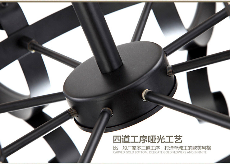 蒙特丽 客餐厅卧室书房吊灯8038 美式田园复古灯具 爱洛斯华(B) 3头灯罩朝下 配送led灯泡(E27黄光5W)