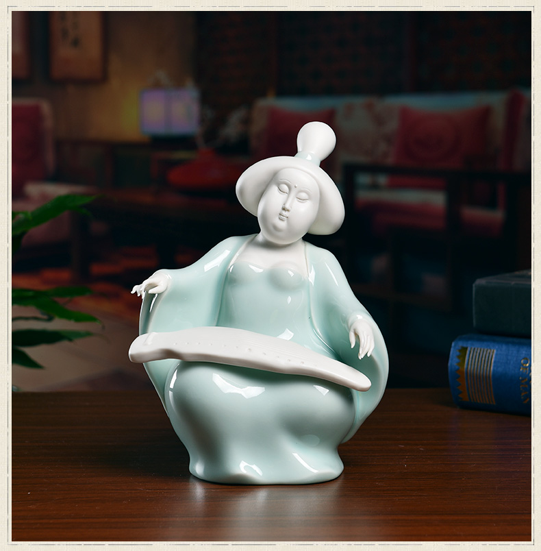 东方泥土陶瓷雕塑艺术品德化白瓷工艺唐仕女摆件唐伎d6923唐伎乐一套